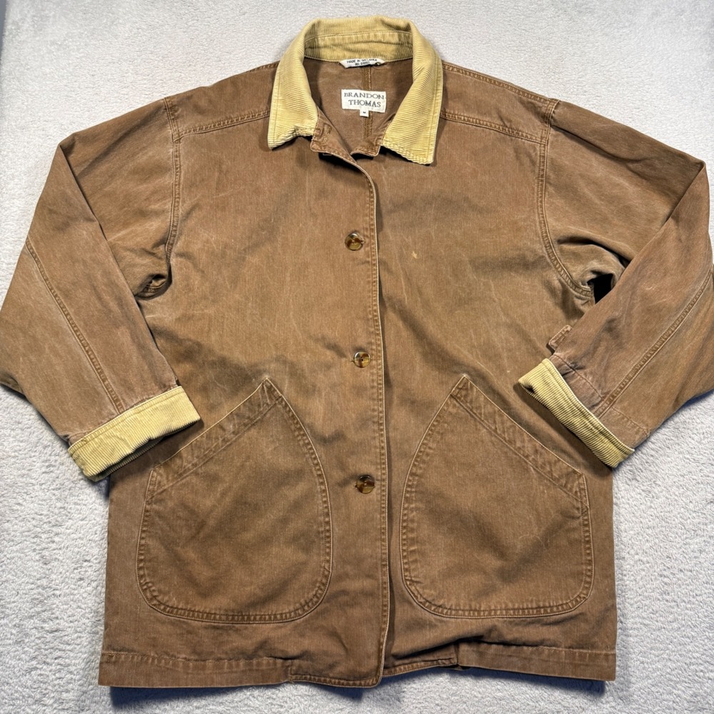 Brandon Thomas Brown Utility Jacket with Tan Corduroy Collar